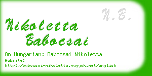 nikoletta babocsai business card